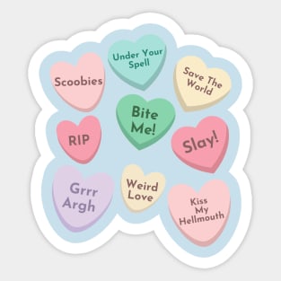 Buffy Valentines Candy Conversation Hearts Sticker